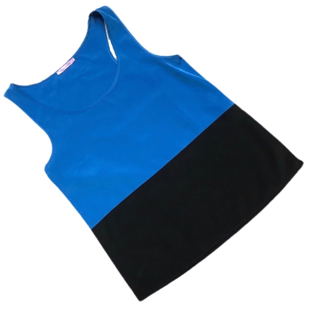 RHEEA & CO Blue & Black Sleeveless Round Neck Top